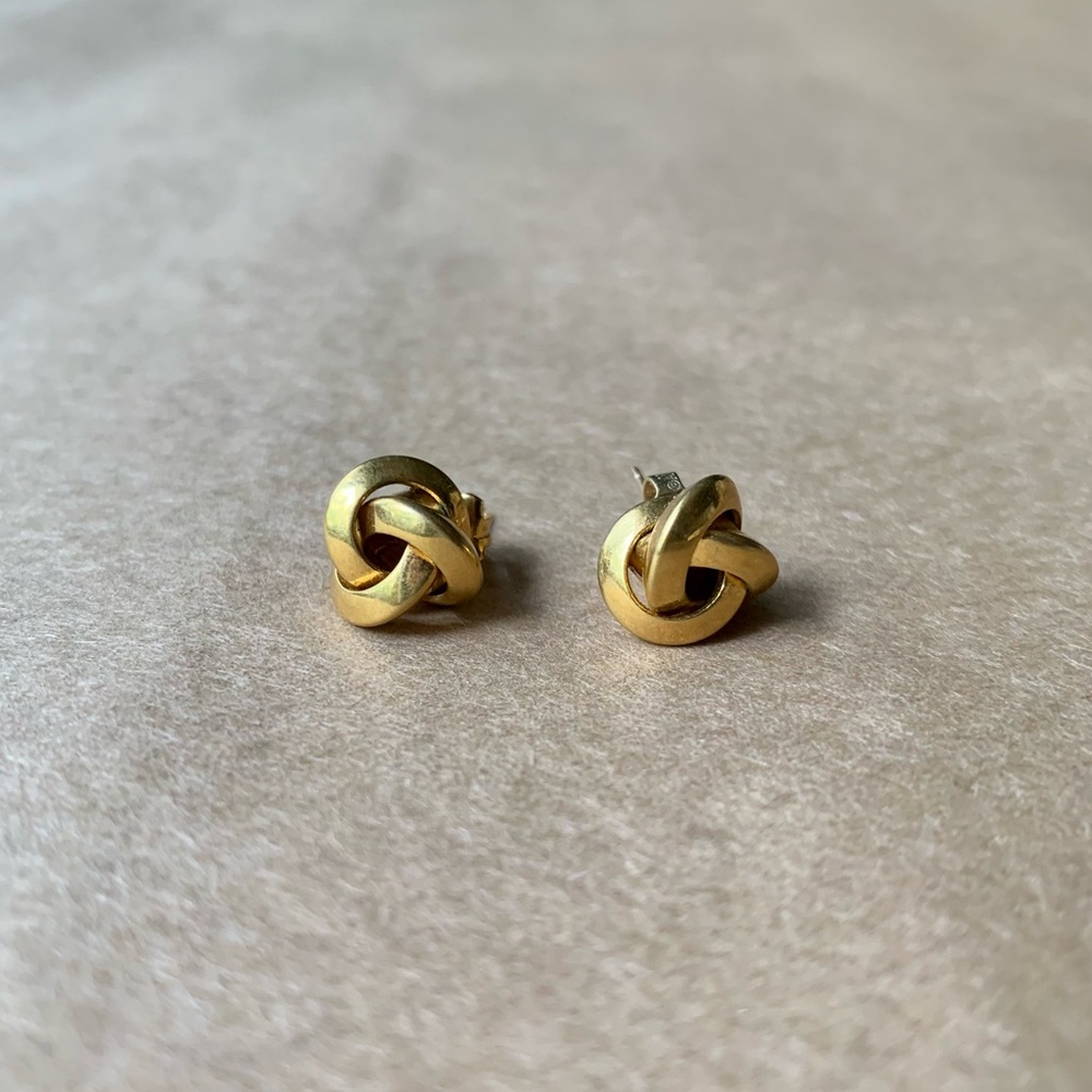 Vintage Gold Knot Stud Earrings